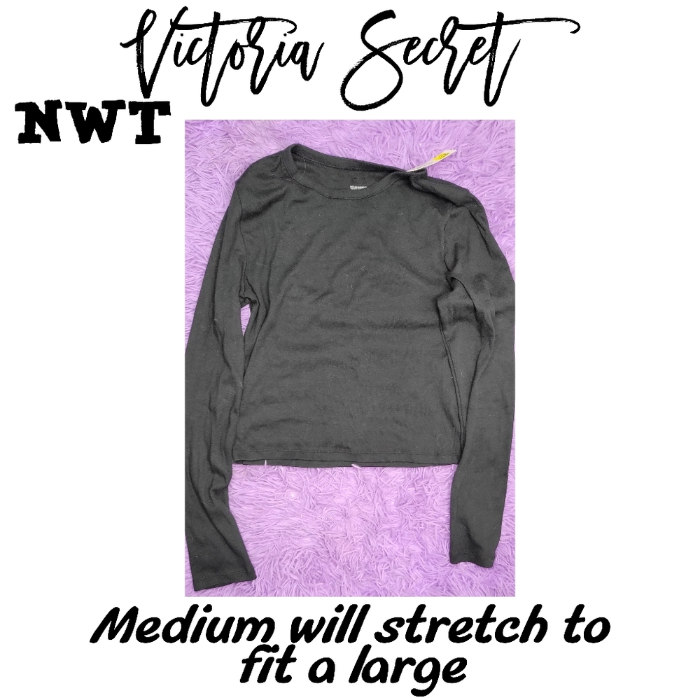 Victoria Secret VS PINK Black Long Sleeve Top